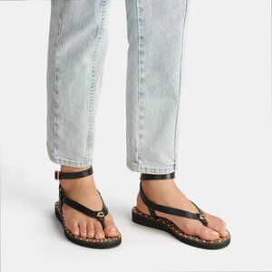 Coach Gracey Leather Thong Sandal – Black – Size 8.5